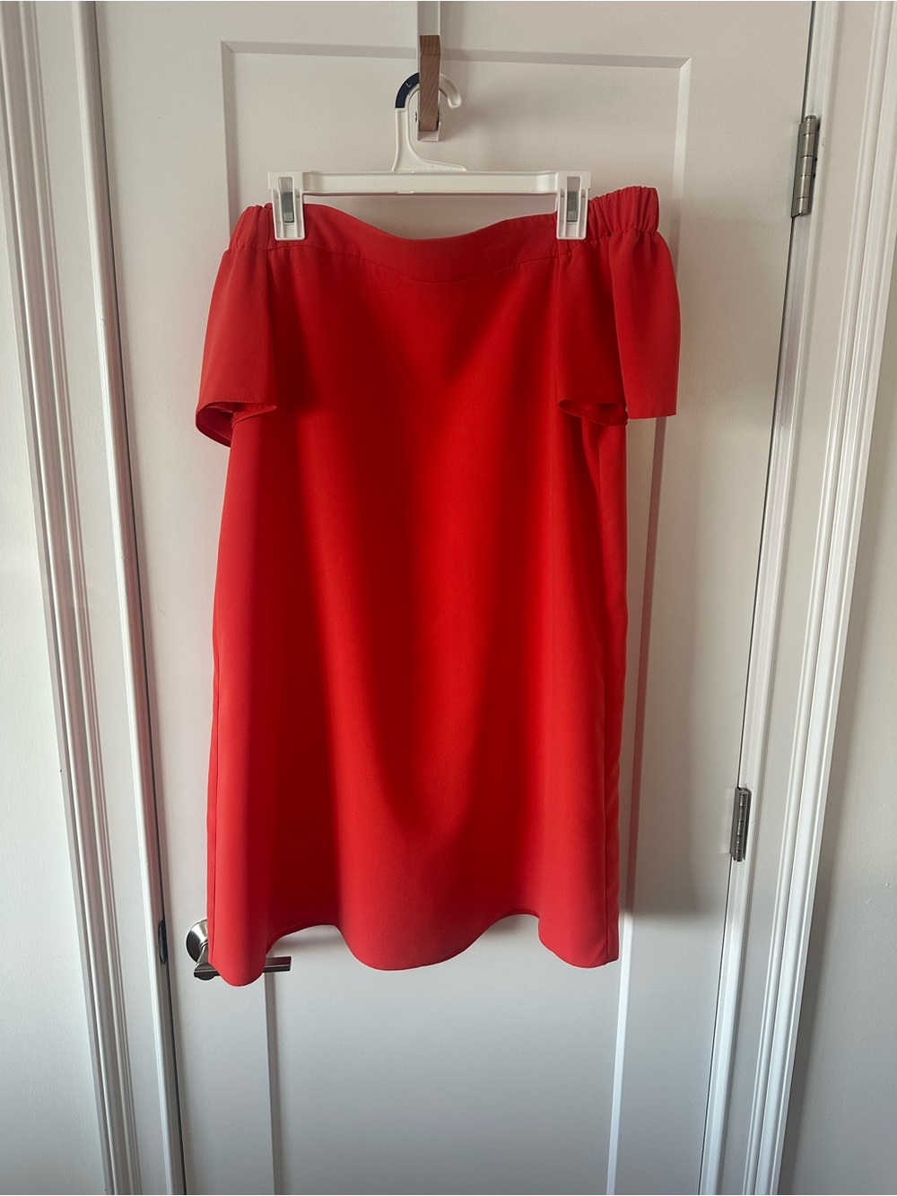 Topshop Bright Red One-Shoulder Shift Dress